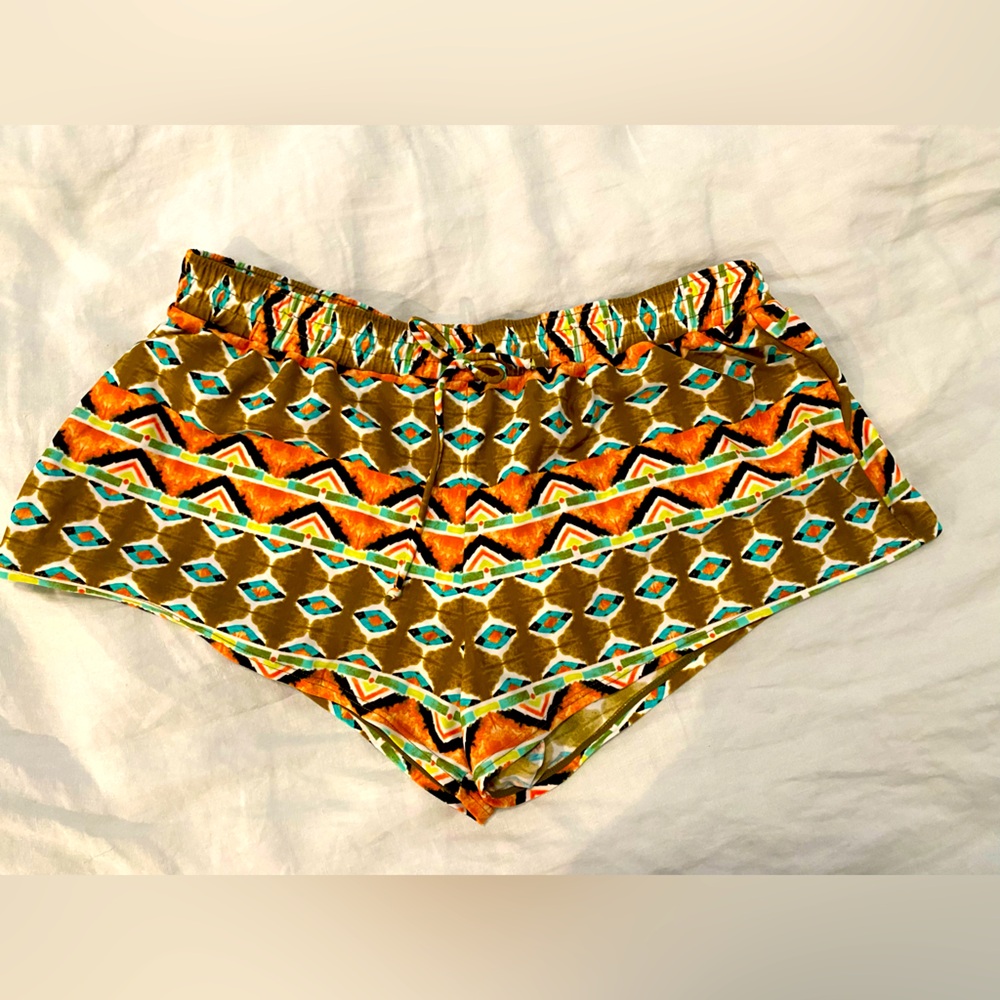 Volcom Orange and Blue Athletic Shorts Vibrant Design NWOT